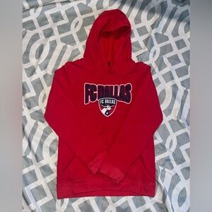 Red FC Dallas Soccer Club Hoodie Sweater for Kids Size L 14-16